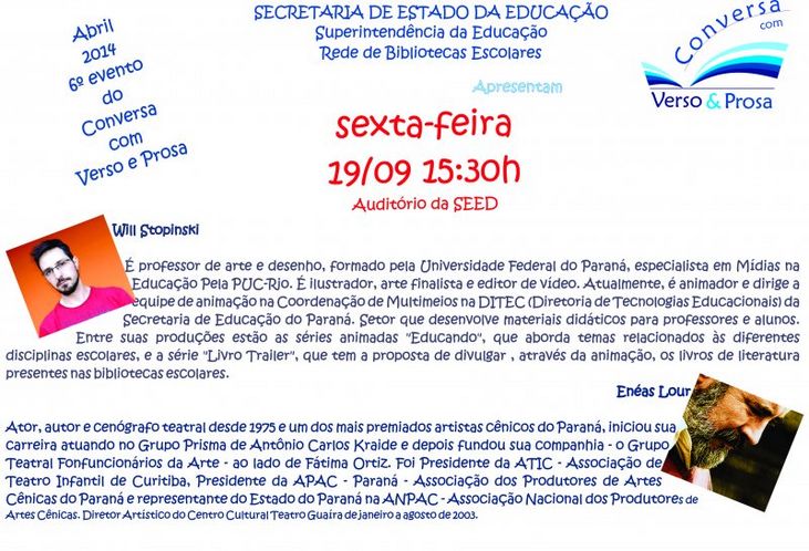 Cartaz 6 Conversa com Verso e Prosa setembro 2014